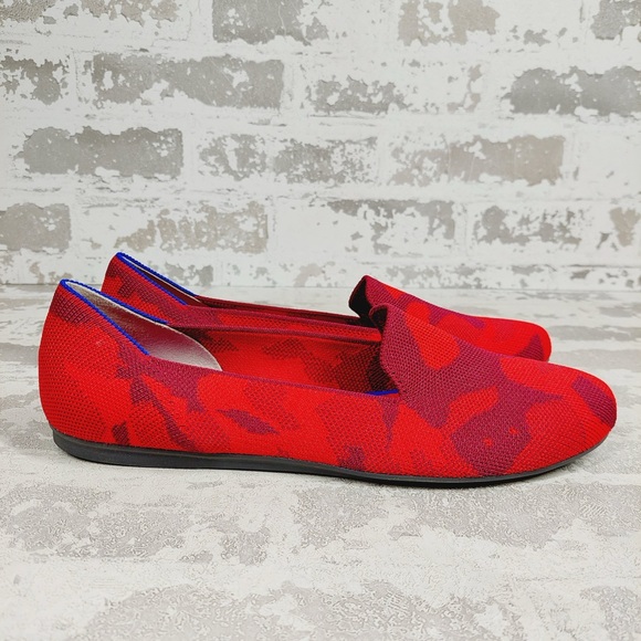 NEW Rothy's The Loafer Red Camo Round Toe Slip On Comfy Loafers X45 - Picture 3 of 8